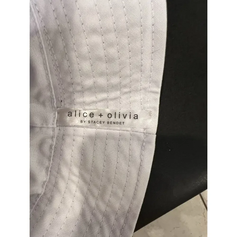 Alice + Olivia By Stacey Bendet Reversible Daisy Print Bucket Hat Black White